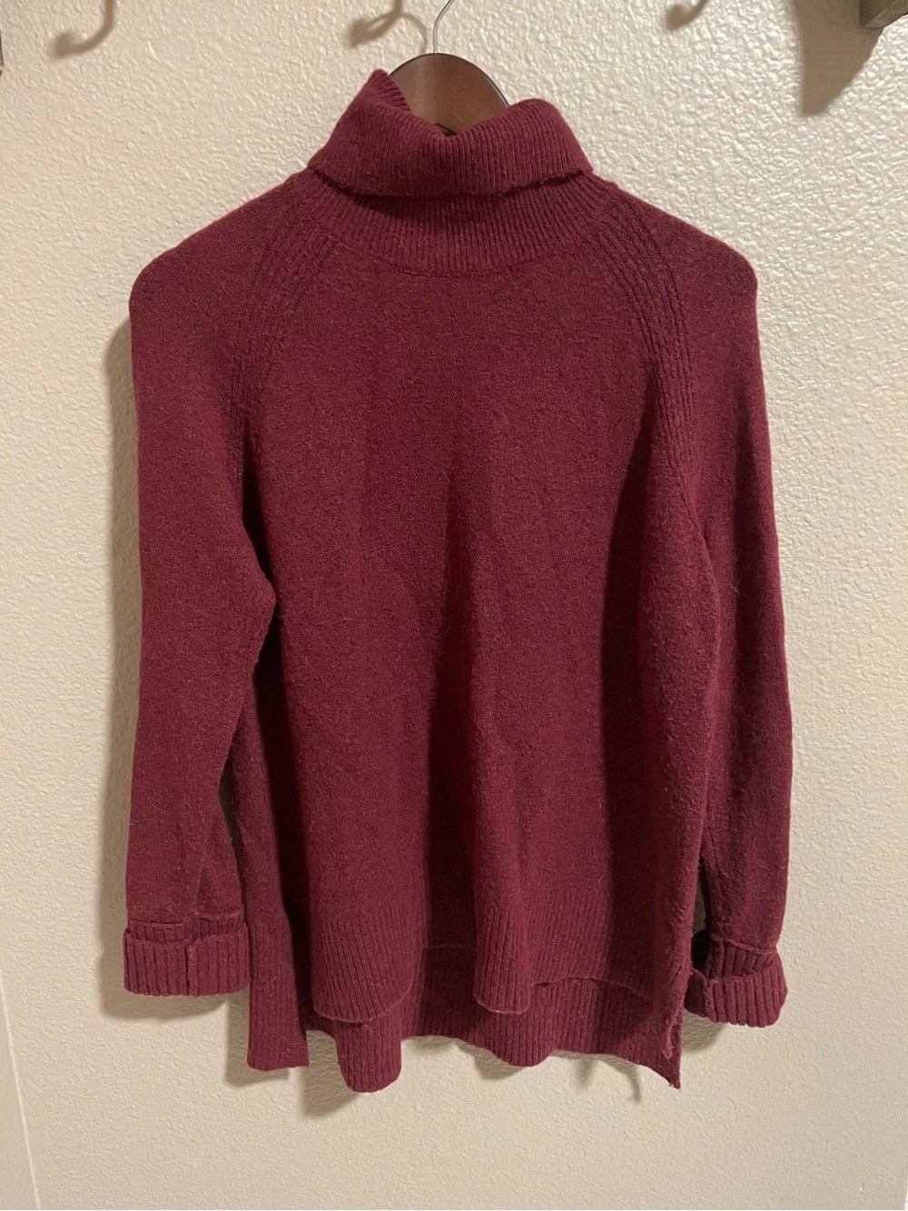 J. Crew Maroon Merino Wool Alpaca blend Turtleneck Sweater